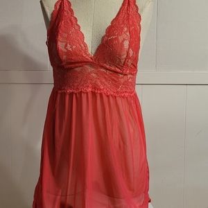 🦩Hot Pink Lace Lingerie Teddy small